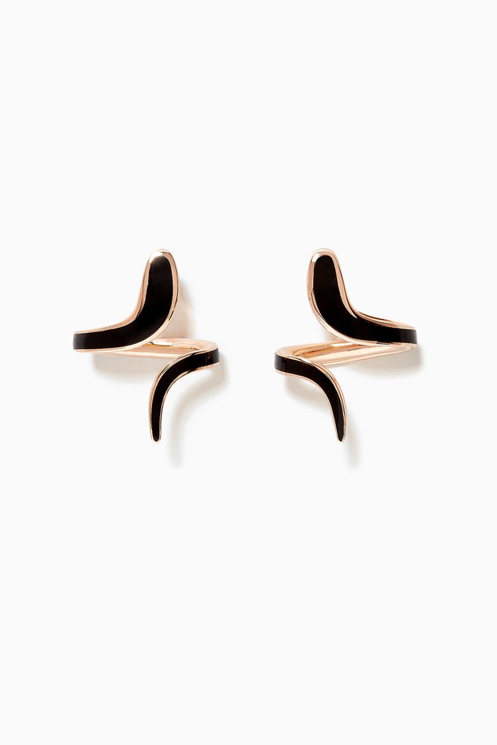 

Eden Black Ceramic & Diamond Earrings in 18kt Rose Gold