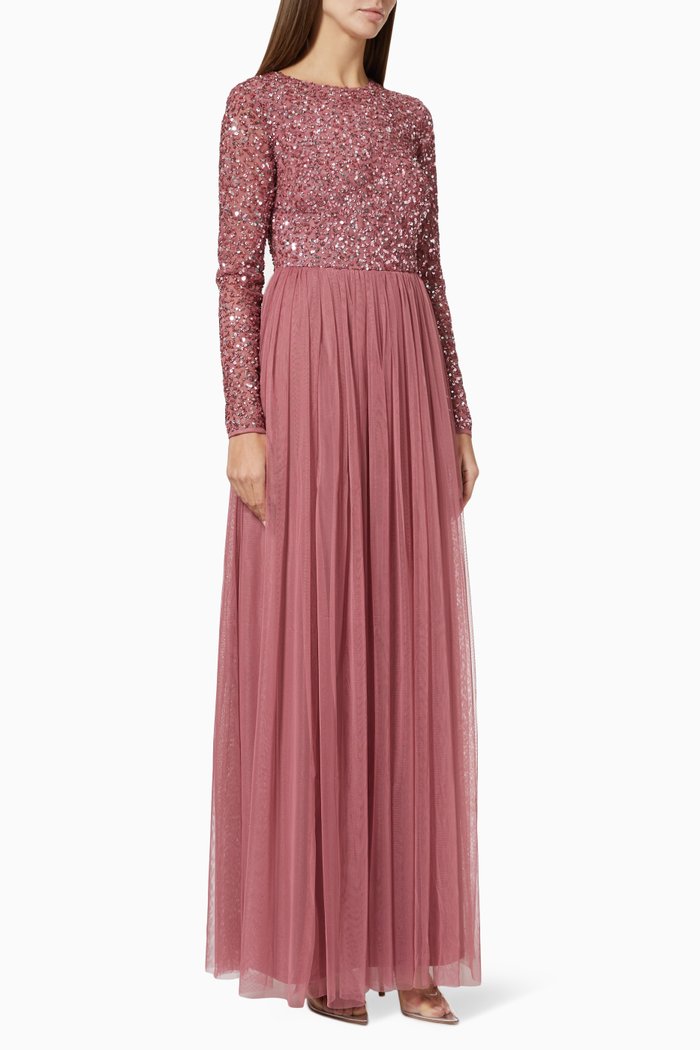 Sequin Tulle Dress, Pink