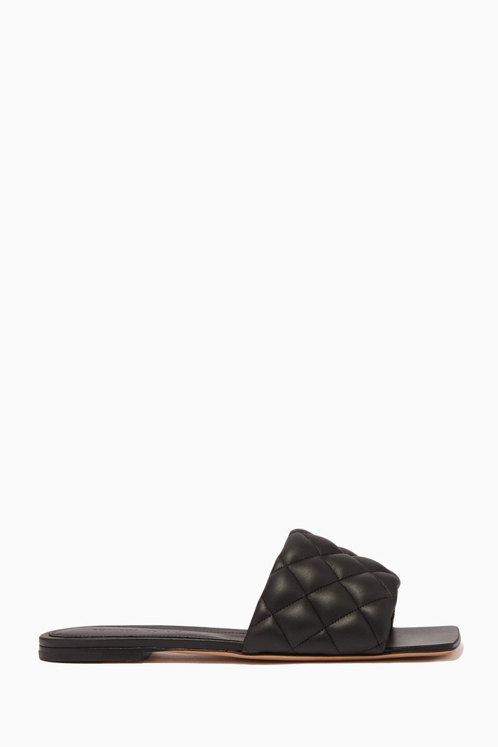 

Ravello Padded Leather Slides, Black