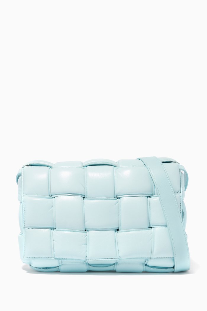 

Padded Leather Cassette Bag, Blue