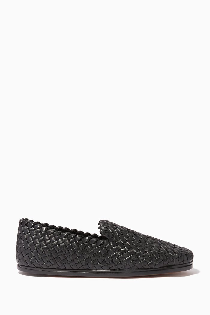

Intreccio Nappa Slippers, Black