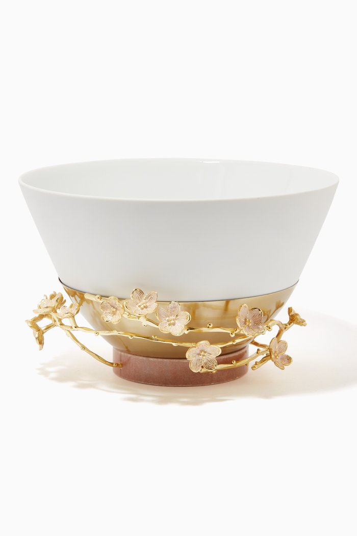

Cherry Blossom Porcelain Serving Bowl, White
