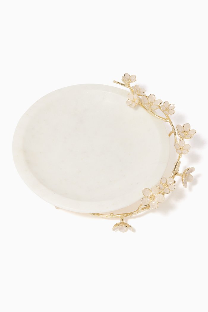 

Cherry Blossom Trinket Tray, White