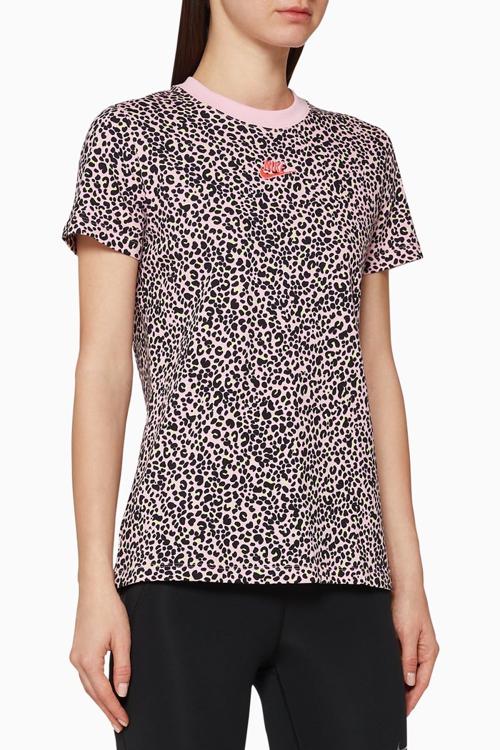 

Animal Print Jersey T-Shirt, Pink