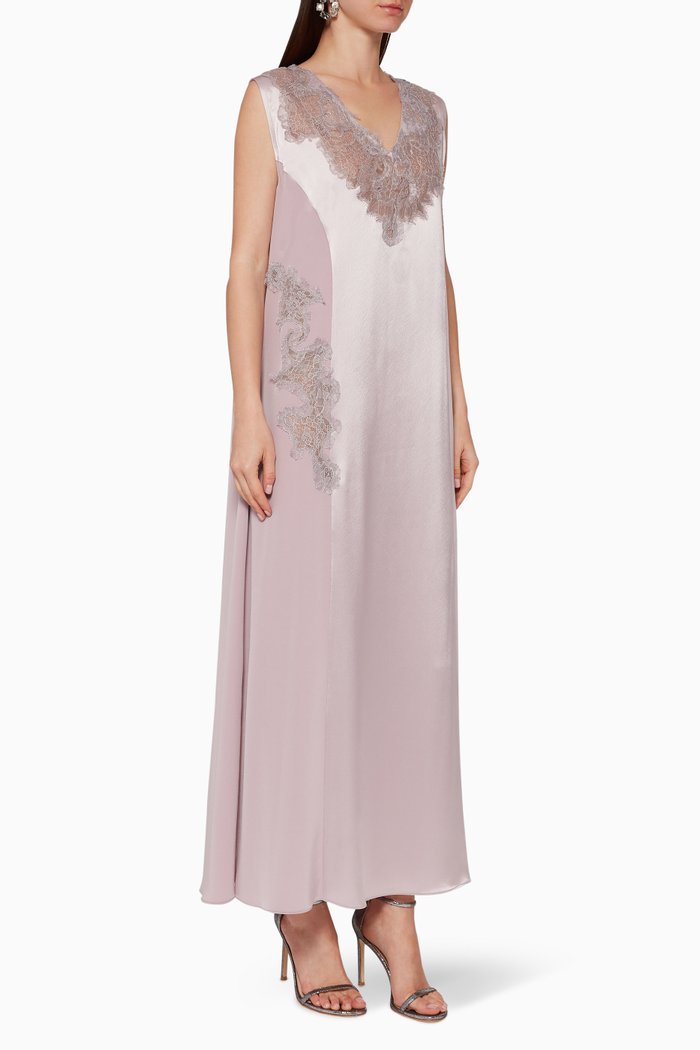 Satin & Lace Inner Dress, Pink