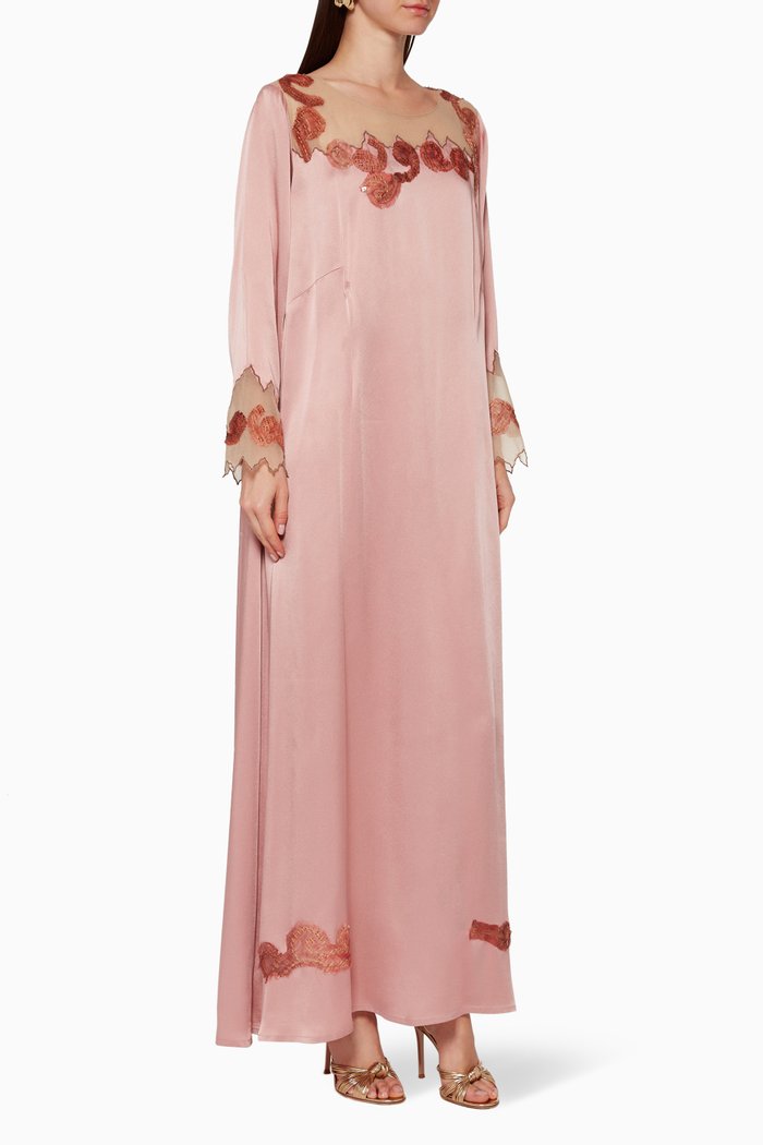 

Embellished Crepe Inner Dress, Pink