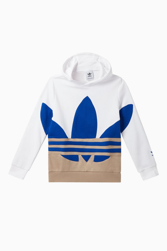 

Large Trefoil Hoodie, White
