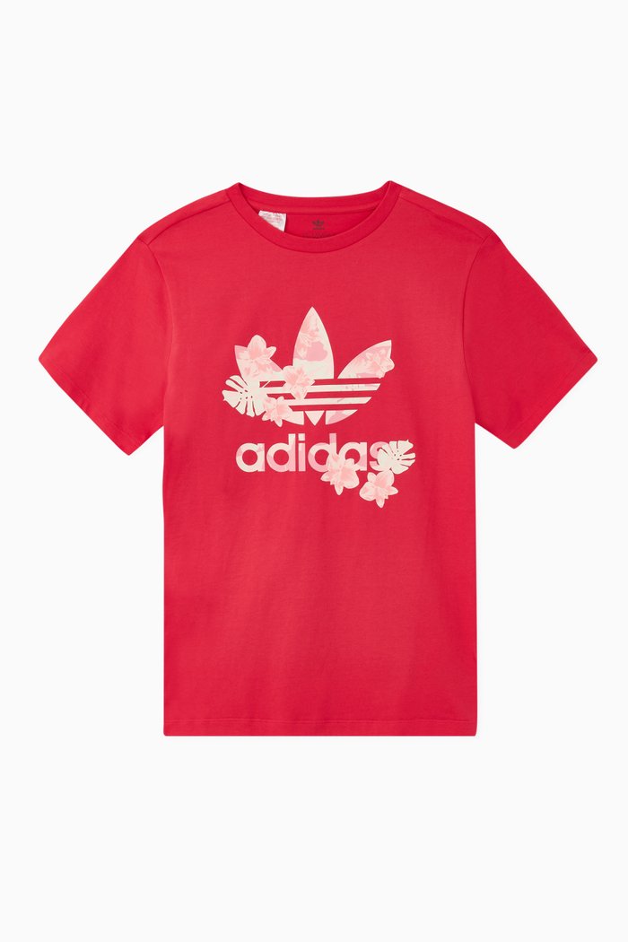 

Trefoil Cotton Jersey T-Shirt, Pink