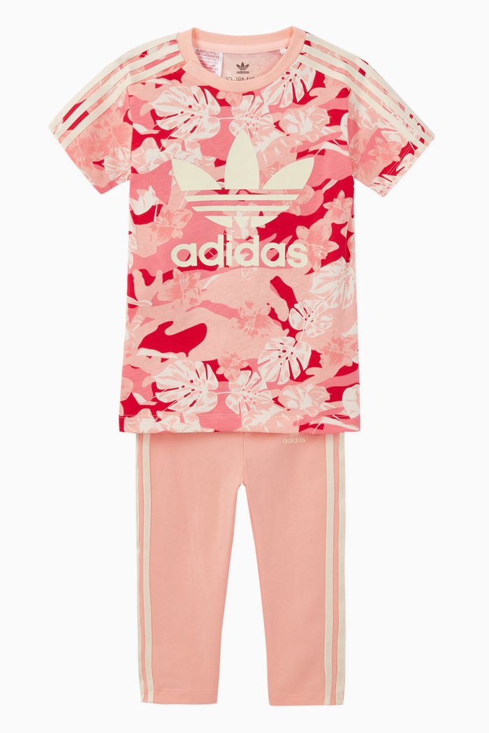 

Floral T-Shirt Dress Set, Pink