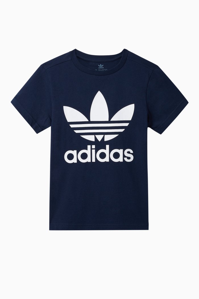 

Trefoil Cotton Jersey T-Shirt, Blue