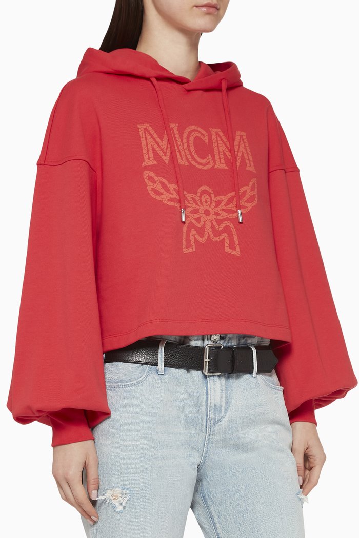 

Logo Cropped Hoodie, Red