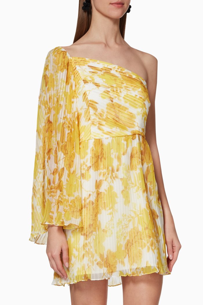 

Sunshine Pleated Mini Dress, Yellow