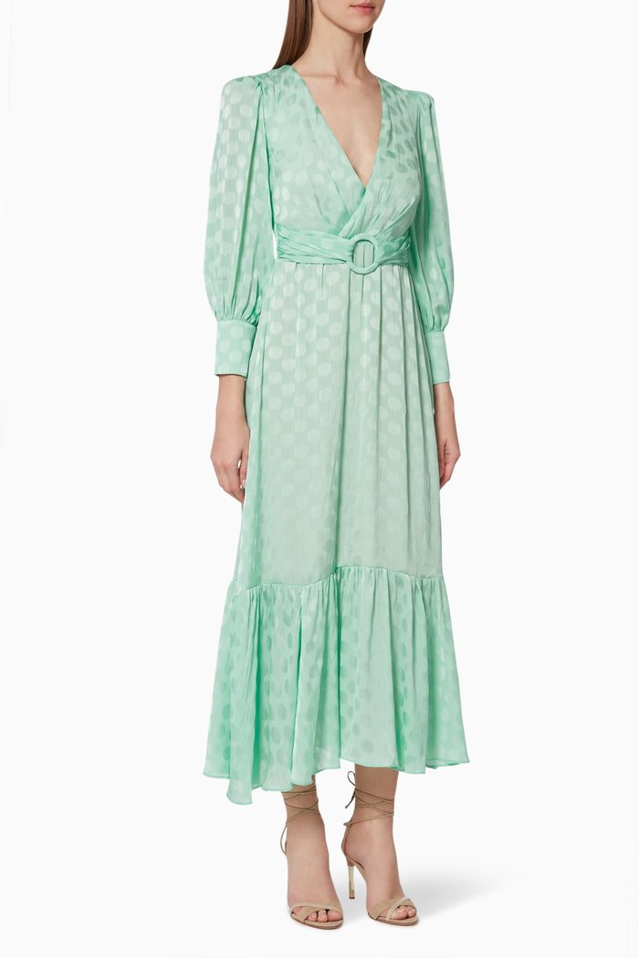 Polka Dot Crepe Dress, Blue