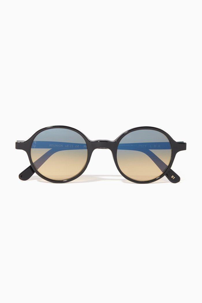 

48 Reunion Round Sunglasses, Black