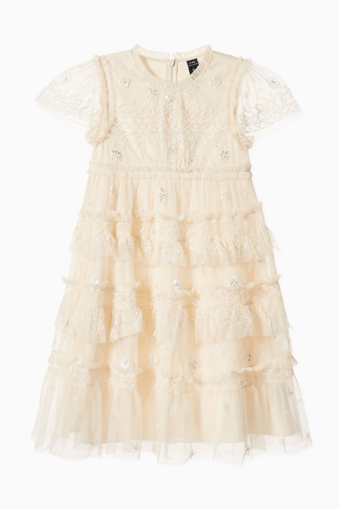 

Andromeda Ruffled Dress, Neutral
