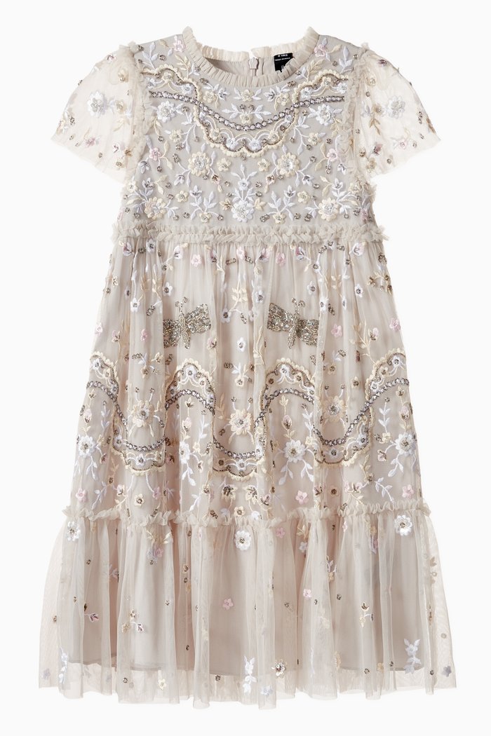 

Dragonfly Garden Embellished Dress, Purple