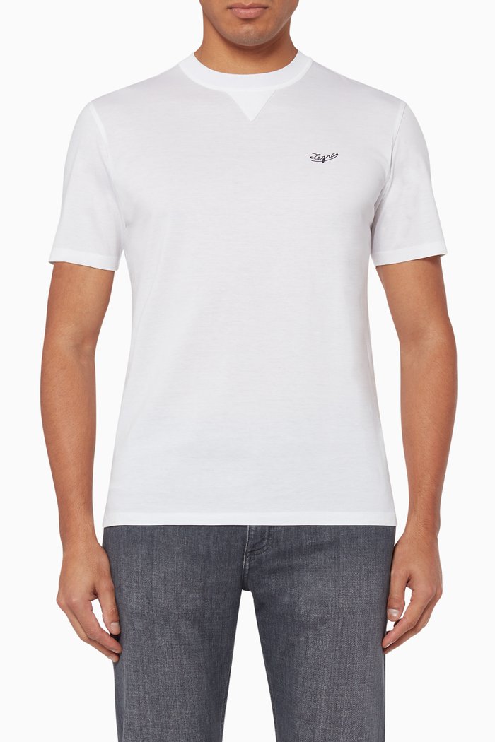 

Embroidered Logo Jersey T-Shirt, White