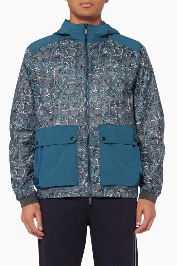 

Hooded Nylon Jacket, Blue