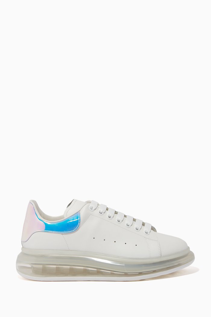 Oversized Leather Sneakers, Metallic