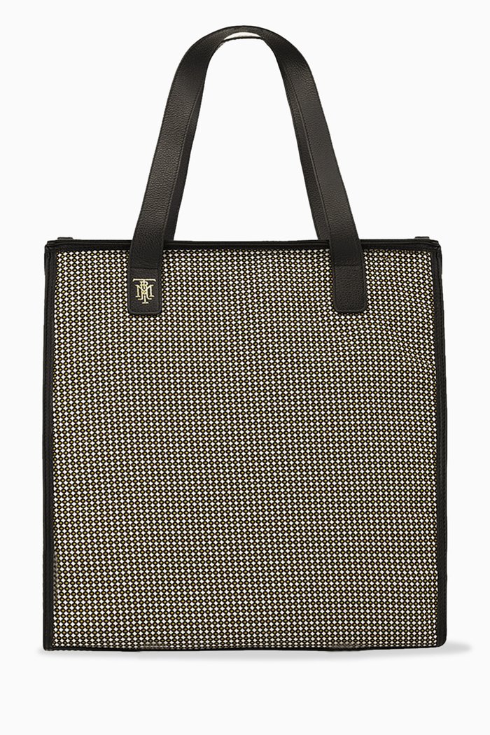 

14K Tote Bag in Nylon & Leather, Multicolour