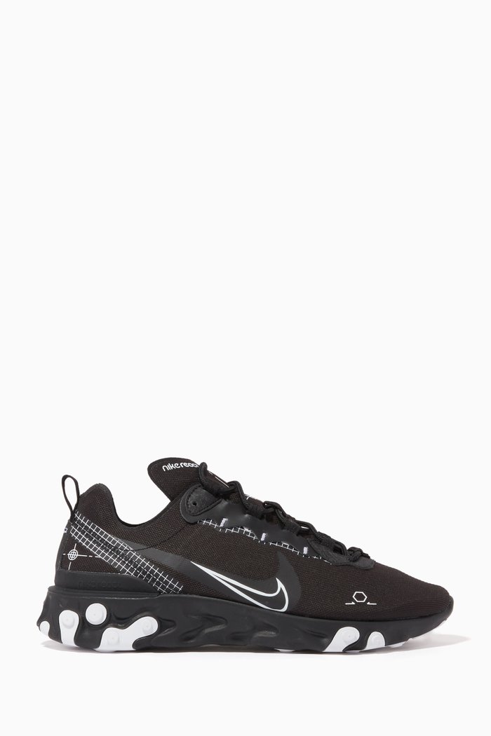 

Nike React Element 55 Sneakers, Black