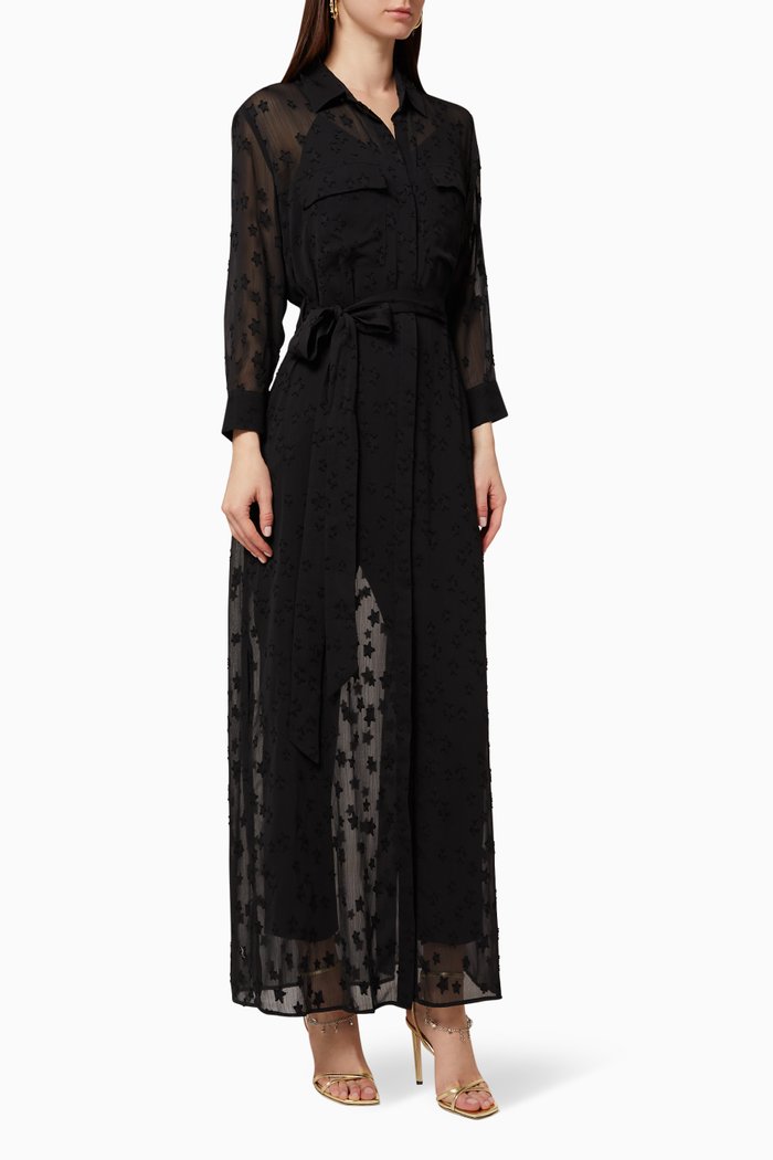 

Cameron Embroidered Shirt Dress, Black