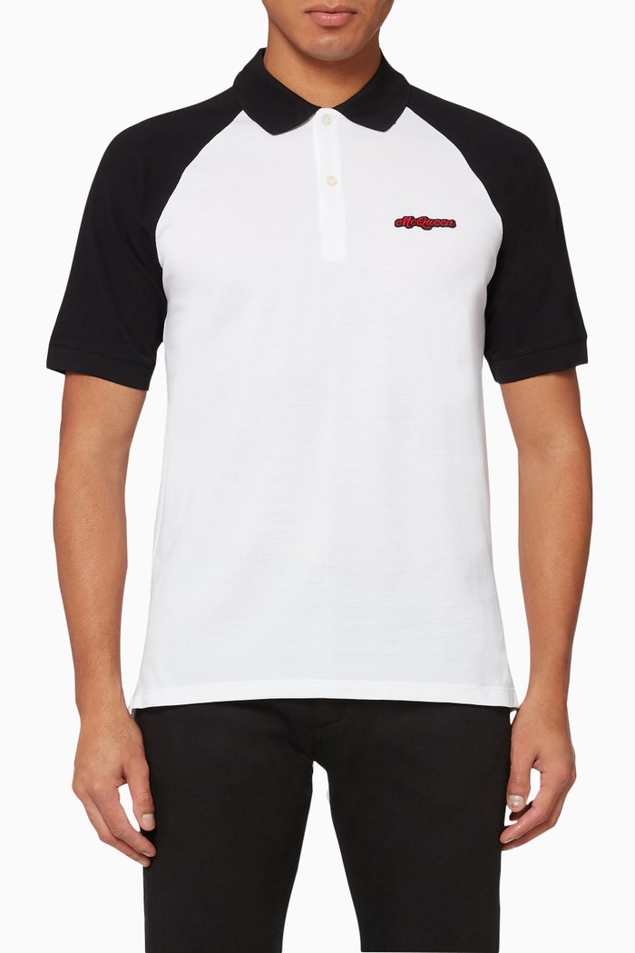 

McQueen Cotton Piqué Polo Shirt, White