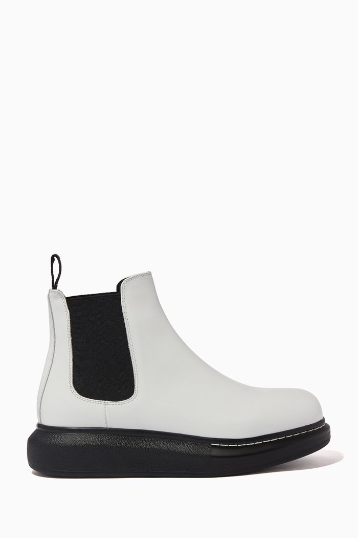 

Hybrid Leather Chelsea Boots, White