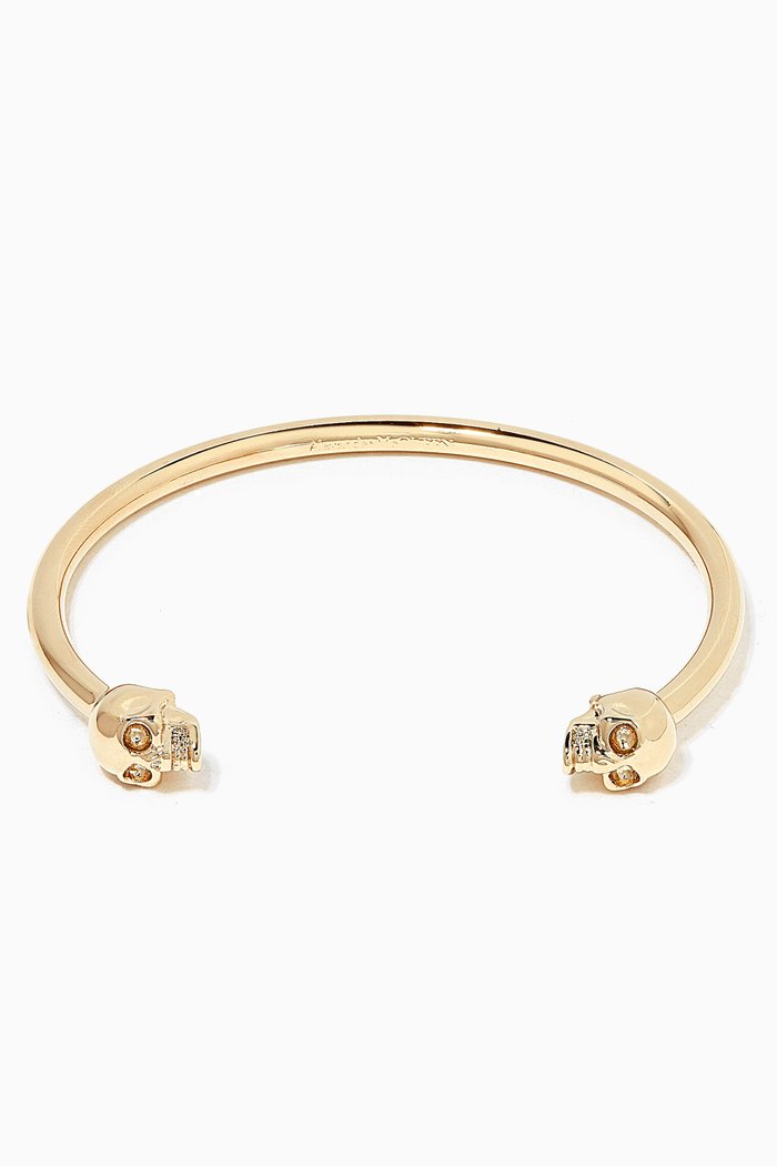 

Thin Twin Skull Bracelet, Gold