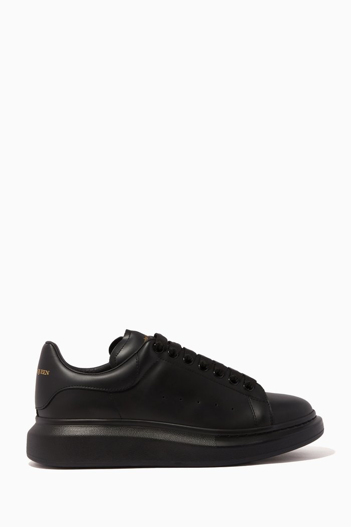 

Oversized Leather Sneakers, Black