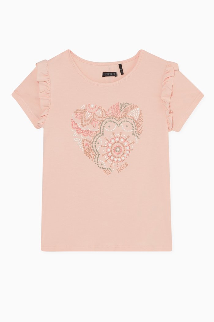 

Heart Print Cotton T-Shirt, White