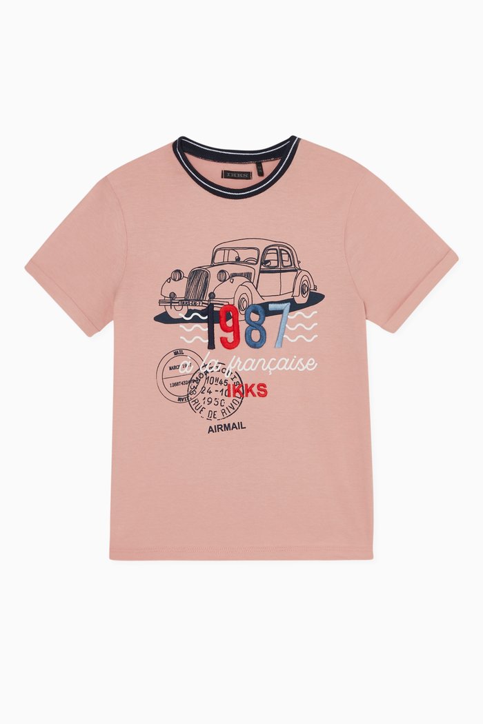 

Car Printed Embroidered T-Shirt, Red