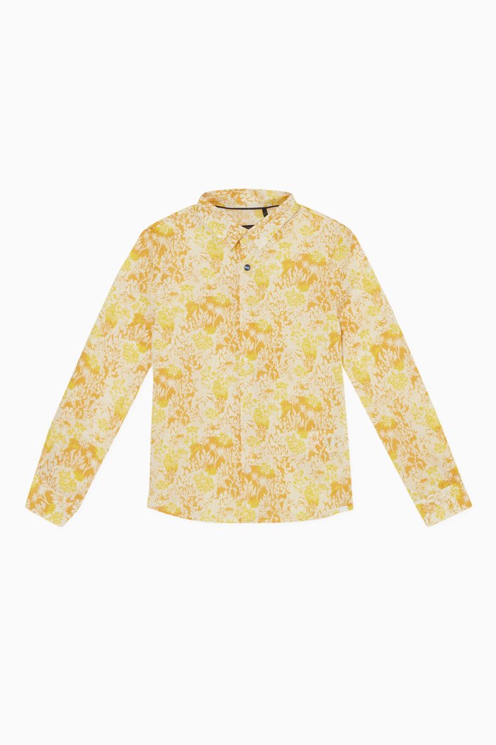 

Floral Print Cotton Shirt, Yellow