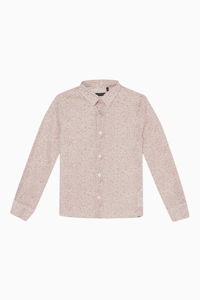 Floral Print Cotton Shirt, Brown