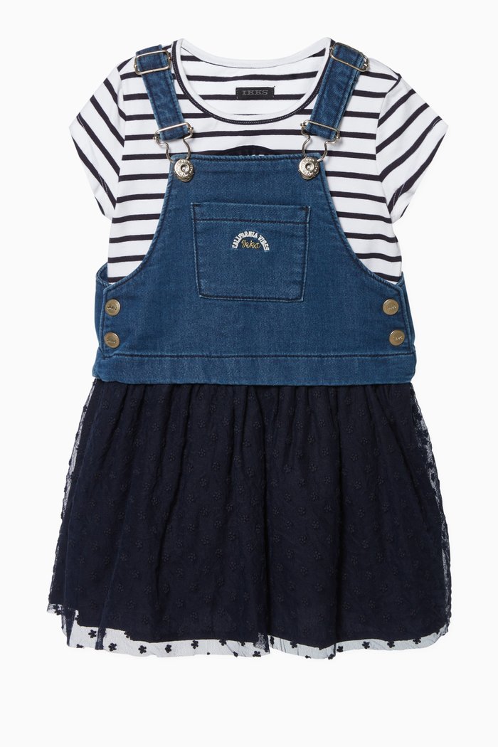 

2-in-1 Sailor T-Shirt & Denim Dress, Blue