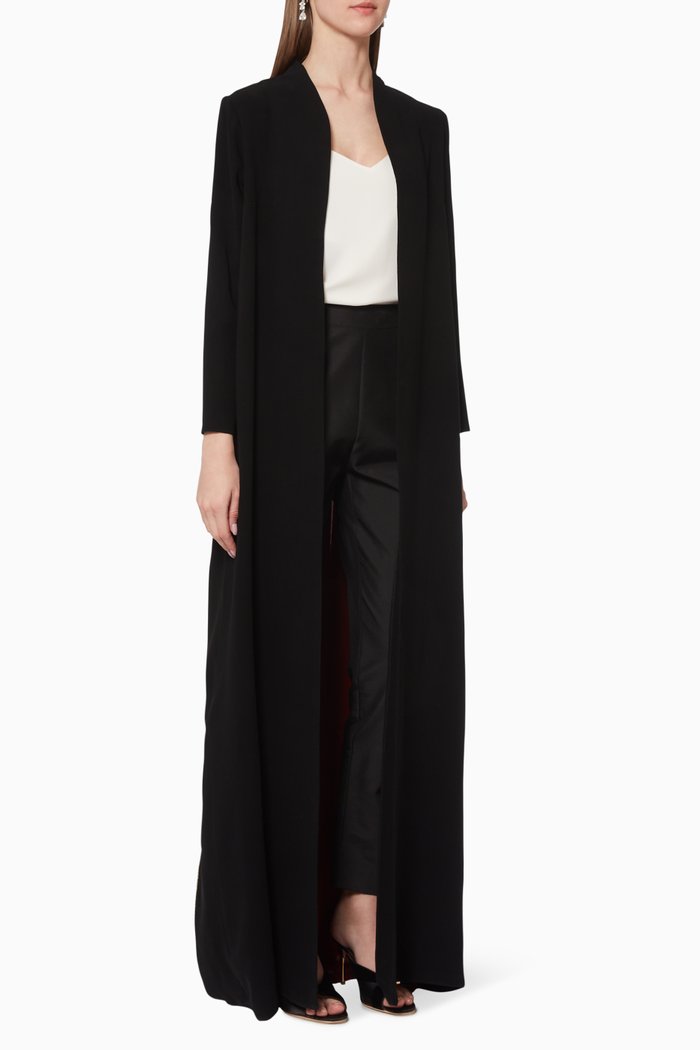 

Embroidered Layer Abaya, Black