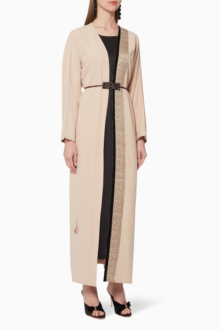 

Tencel Belted Abaya, Multicolour