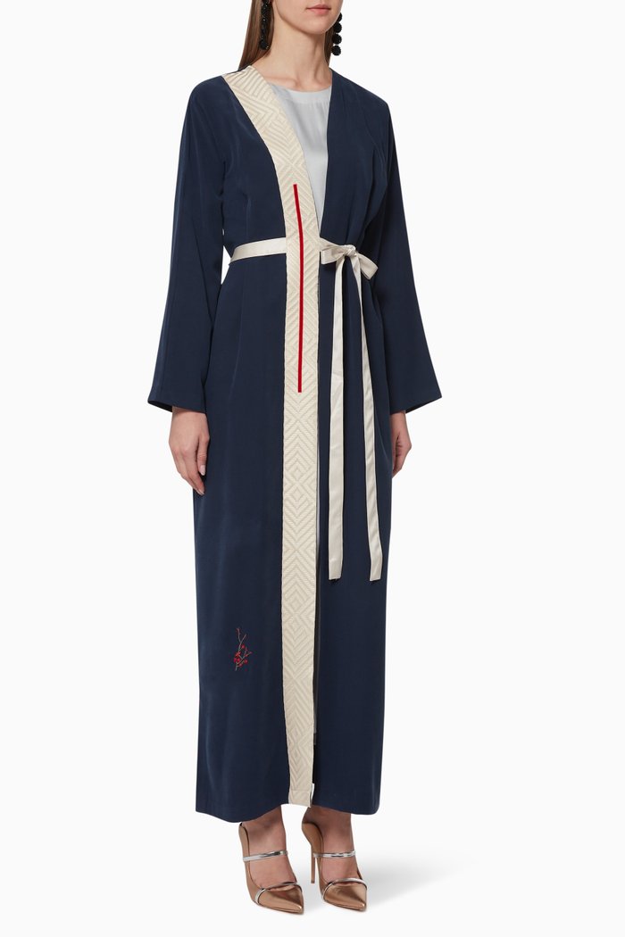 

Tencel Belted Abaya, Blue