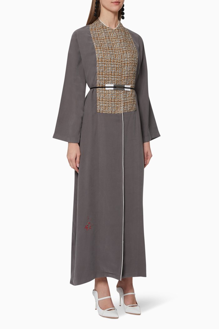 

Tencel Belted Abaya, Grey