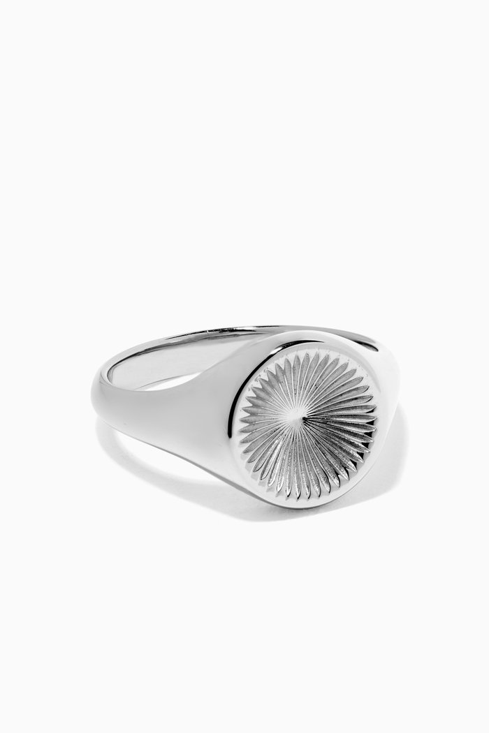 Solar Signet Ring in Sterling Silver