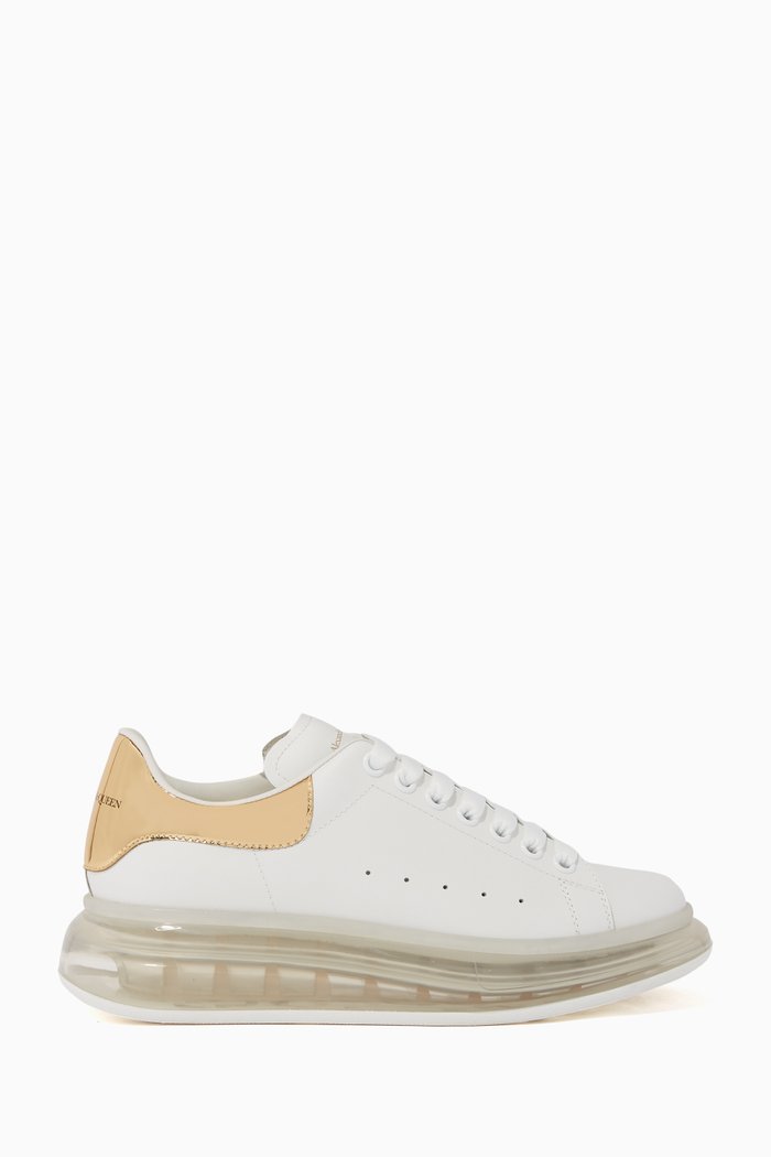 

Oversized Leather Sneakers, Gold