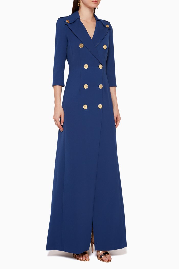 

Double-Breasted Maxi Dress, Blue