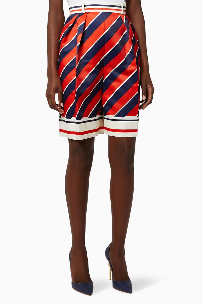 

Foulard Print Satin Shorts, Pink