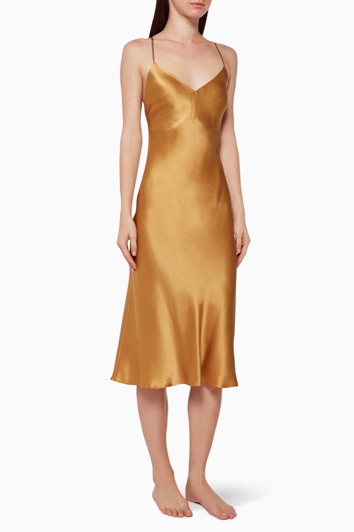 

Sophia Silk Slip Dress, Gold