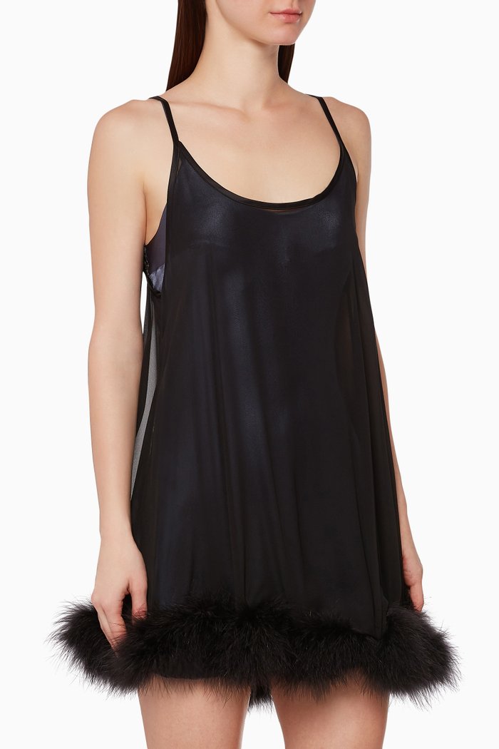 

Diana Silk Babydoll Dress, Black