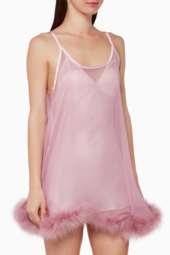 

Diana Silk Babydoll Dress, Pink