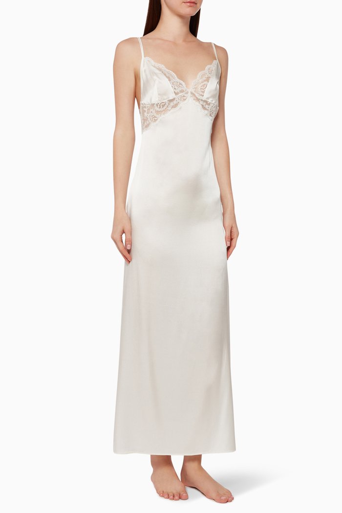 

Rita Silk Long Slip Dress, White