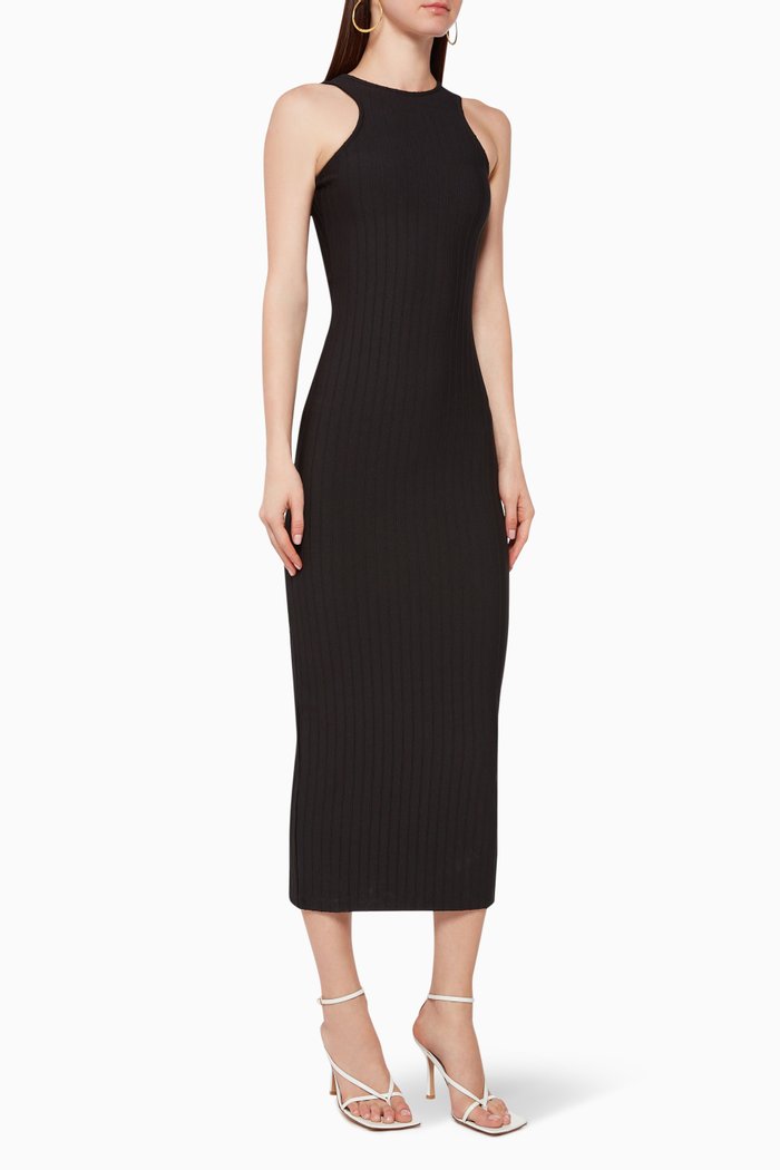 

Ebony Stretch Jersey Dress, Black