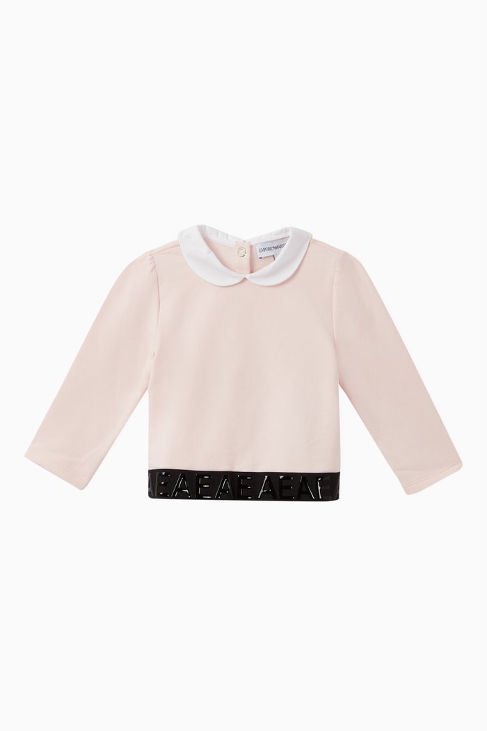 

Logo Band Fleece Jersey Top, Pink