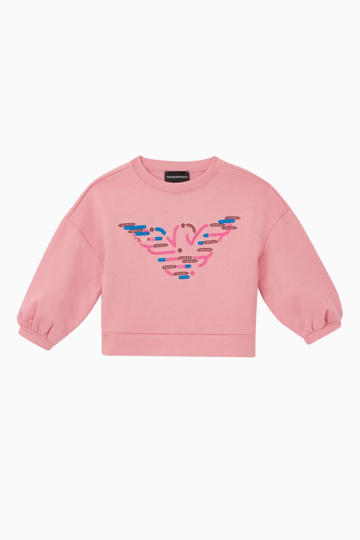 

Eagle Sequinned Jersey Sweatshirt, Pink